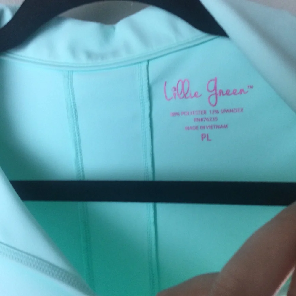 Lillie Green Single Button Sleeveless Mint Green Golf Polo Top Size Petite Large - Picture 3 of 8